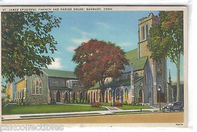 St. James Episcopal Church and Parish House-Danbury,Connecticut 1937 - Cakcollectibles