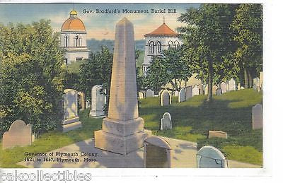 Gov. Bradford's Monument,Burial Hill-Plymouth,Massachusetts - Cakcollectibles