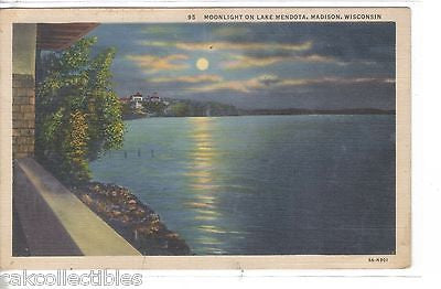 Moonlight on Lake Mendota-Madison,Wisconsin 1937 - Cakcollectibles