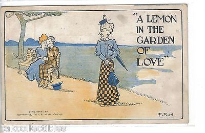 "A Lemon in The Garden of Love"-Comic Post Card - Cakcollectibles