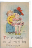 "This is Surely one all 'round boy"-Boy and Girl (Die Cut Post Card) - Cakcollectibles - 1