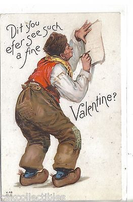 Valentine Post Card-Dutch Man - Cakcollectibles - 1