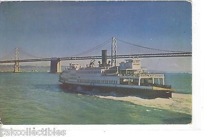 Ferry Boat and Bay Bridge-San Francisco Bay-California - Cakcollectibles
