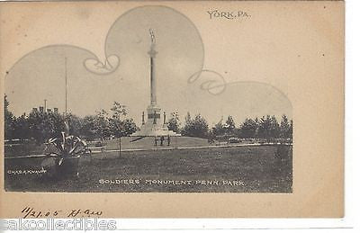 Soldiers' Monument,Penn Park-York,Pennsylvania UDB - Cakcollectibles - 1