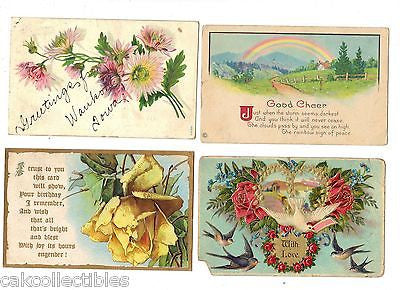 Lot of 4 Antique Greetings Post Cards-Lot 25 - Cakcollectibles - 1