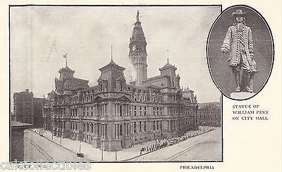 City Hall and Statue of William Penn-Philadelphia,Pennsylvania 1912 - Cakcollectibles