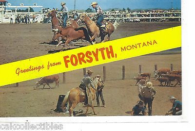 Greetings from Forsyth,Montana (Rodeo Scene) - Cakcollectibles
