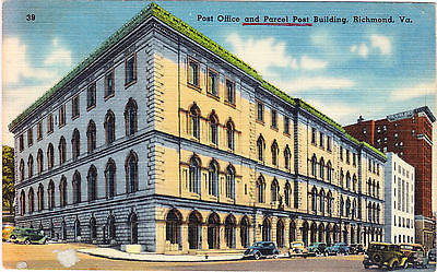 Post Office And Parcel Post Building Richmond Virginia Postcard - Cakcollectibles