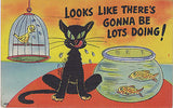 "Looks Like There's Gonna Be Lots Doing!" Linen Comic Postcard - Cakcollectibles - 1