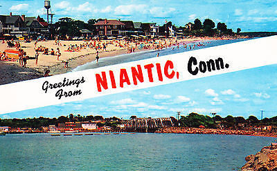Greetings From Niantic Connecticut Postcard - Cakcollectibles