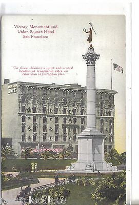 Victory Monument and Union Square Hotel-San Francisco,California 1911 - Cakcollectibles