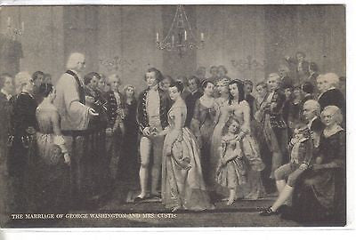 The Marriage of George Washington and Mrs. Custis Vintage Postcard Front