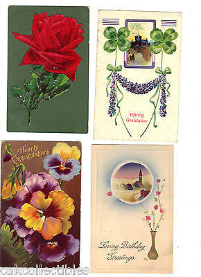 Lot of 4 Antique Greetings Post Cards-Lot 64 - Cakcollectibles - 1