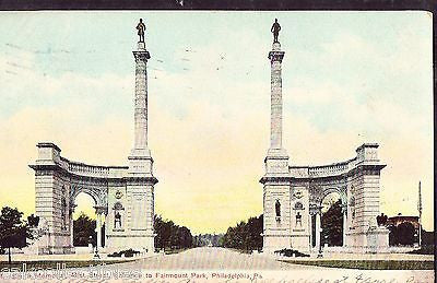 Smith Memorial,Entrance to Fairmount Park-Philadelphia,Pennsylvania UDB - Cakcollectibles