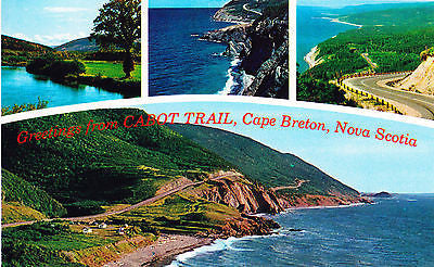Greetings from Cabot Trail Cape Breton Nova Scotia Postcard - Cakcollectibles