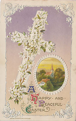 " A Peaceful Easter" Embossed John Winsch Postcard front