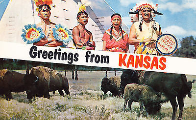 Greetings From Kansas Postcard - Cakcollectibles