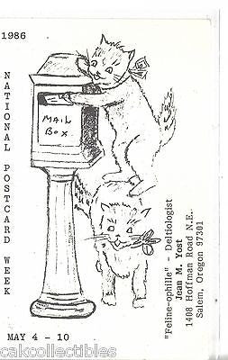 National Post Card Week 1986 "Feline-Ophille"-Deltiologist-Oregon - Cakcollectibles