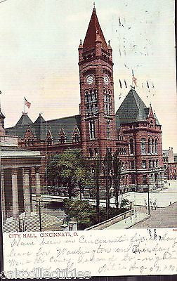 City Hall-Cincinnati,Ohio 1906 - Cakcollectibles