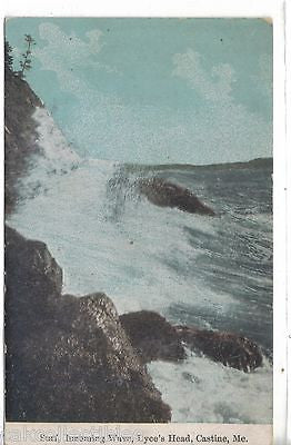 Surf,Incoming Wave,Dyce's Head-Castine,Maine 1912 - Cakcollectibles