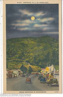View of Cherokee,North Carolina by Moonlight - Cakcollectibles