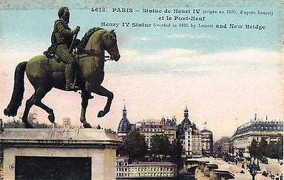 Statue De Henri lV Paris France Postcard - Cakcollectibles