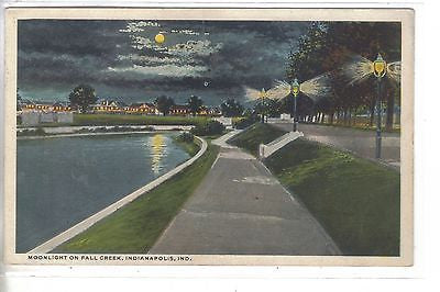 Moonlight on Fall Creek-Indianapolis,Indiana 1917 - Cakcollectibles