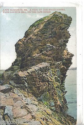View of The Rocky Shore from Lovitts Hill-Cpe Elizabeth,Maine 1908 - Cakcollectibles