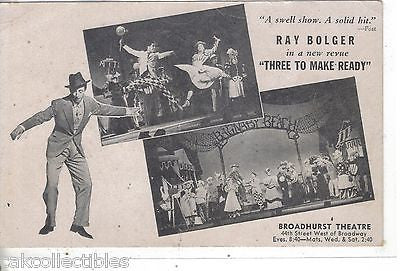 Ray Bolger in "Three To Make Ready"-Broadhurst Theatre-New York City - Cakcollectibles