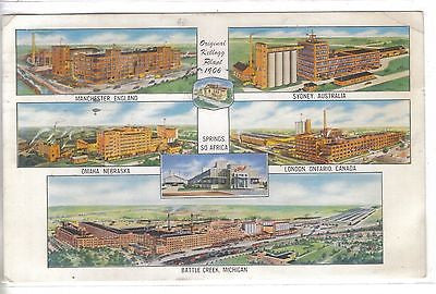 Kellogg Company Plants around The World 1951 Postcard Front