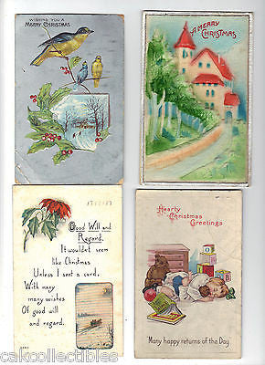 Lot of 4 Antique Christmas Post Cards-Lot 12 - Cakcollectibles - 1