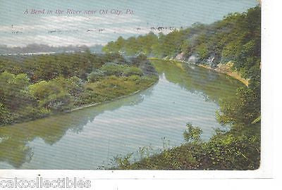 A Bend in The River near Oil City,Pennsylvania 1909 - Cakcollectibles
