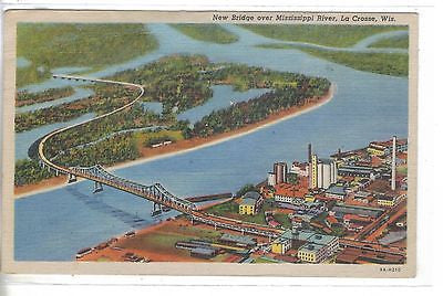 New Bridge over Mississippi River-La Crosse,Wisconsin 1954 - Cakcollectibles