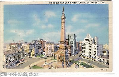 Bird's Eye View of Monument Circle-Indianapolis,Indiana 1942 - Cakcollectibles
