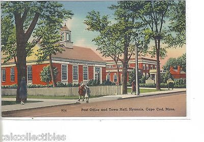 Post Office and Town Hall-Hyannis,Cape Cod,Massachusetts - Cakcollectibles