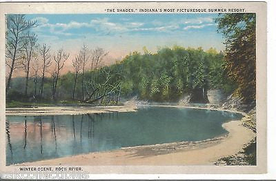 Winter Scene,Rock River-"The Shades"-Indiana - Cakcollectibles