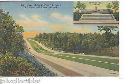 Gov. Ritchie Highway between Baltimore and Annapolis,Maryland 1942 - Cakcollectibles