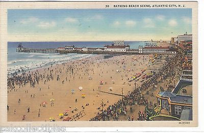 Bathing Beach Scene-Atlantic City,New Jersey - Cakcollectibles