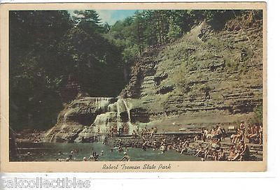 Swimming Pool and Lower Falls,Robert Treman State Park-New York 1964 - Cakcollectibles