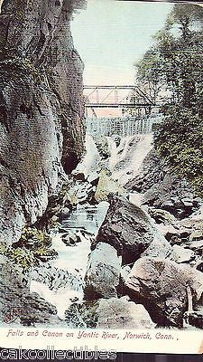 Falls and Canyon on Yantic River-Norwich,Connecicut UDB - Cakcollectibles