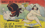 "Barely Able To Write Now" Linen Comic Postcard - Cakcollectibles - 1