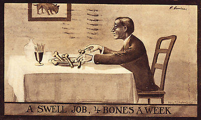 A Swell Job  Four Bones A Week Comic Postcard - Cakcollectibles