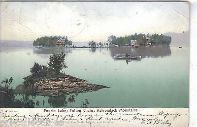 Fourth Lake,Fulton Chain-Adirondack Mountains-New York 1905 - Cakcollectibles