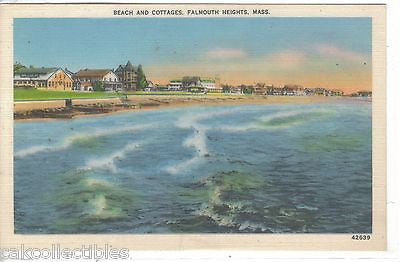 Beach and Cottages-Falmouth Heights,Massachusetts - Cakcollectibles