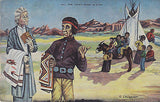 "All The Chief Does Is Fish" Linen Comic Postcard - Cakcollectibles - 1