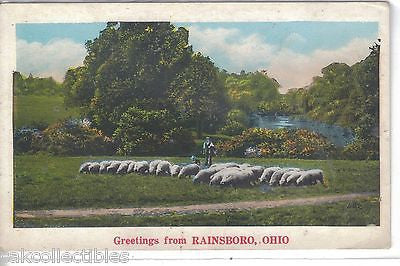 Greetings from Rainsboro,Ohio 1929 (Man with Sheep) - Cakcollectibles