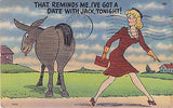"That Reminds Me" Linen Comic Postcard - Cakcollectibles - 1