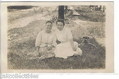 RPPC=2 Women with Dog - Cakcollectibles - 1