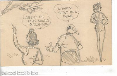 1 of A Kind Post Card-Hand Drawn 1951 - Cakcollectibles - 1