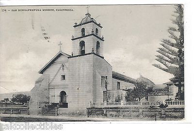San Buenaventura Mission-California 1908 - Cakcollectibles